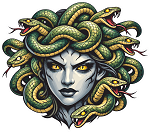 Modern Gorgon Head  Precision Cut Decal